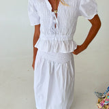 Sammi Smocked Skirt - White