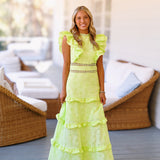 Jami Lace Midi Dress - Lime Green