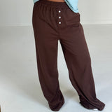 Fancy Button Pants - Chocolate