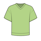 Fancy V-Neck Short Sleeve Terry Top