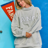 Oversized Terry Rolled Neck - Heather Grey