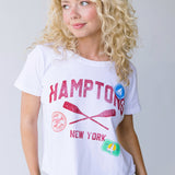 Hamptons Boyfriend Crop Top - White