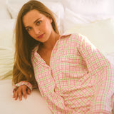 Pajama Set - Garden Pink and Green Plaid