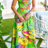 Ciera Maxi Skirt Set - Green Multi