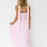 Zoey Strapless Maxi Scarf Dress - Baby Pink