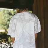 Fancy Oversized Cursive Tee - White Camo