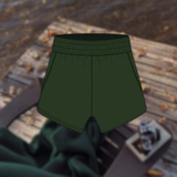 Fancy Fleece Lined Shorts - Forest Green