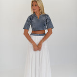 Dani Gingham Top - White/Navy