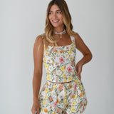 Gabi Bubble Hem Shorts - Floral Print