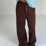 Fancy Button Pants - Chocolate