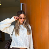 Connie Cable Knit Sweater - Cream