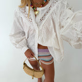 Ollie Stripe Knit Shorts - Lavender Muti