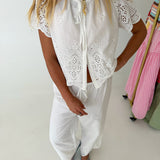 Cece Drawstring Pants - White