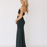 Emmi Halter Neck hollow Dress - Black