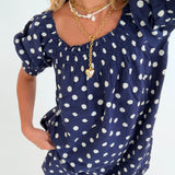 Paulina Polka Dot Mini Dress - Navy Natural