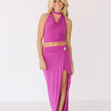 Dani Halter Cowl Set - Violet