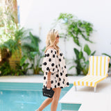 Natasha Polka Dot Mini Dress - Ivory/Black