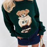 Mary Bear Graphic Sweater - Green