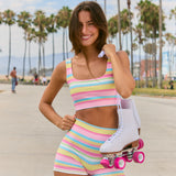 (PREORDER) Fancy Flexion Shorts - South Beach Stripe