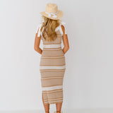 Savannah Ribbed Knit Midi Dress - Lt Taupe