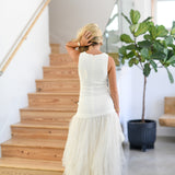 Haylie Tulle Skirt Maxi Dress - Cream