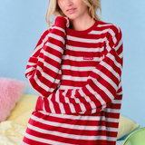 Essential Striped Long Sleeve - Crimson