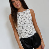 Naomi Polka Dot Smocked Top - Ivory