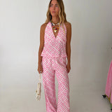Iliana Fish Print Halter Top - Pink