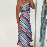 Solei Strapless Midi Dress - Summer Stripes