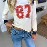 87 Varsity Long Sleeve Top - Ivory