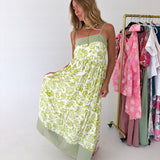 Maggie Floral Print Maxi Dress - Green