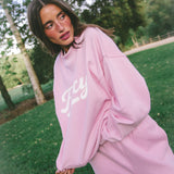 Oversized Terry Varsity Mockneck - Tulip