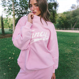 Oversized Terry Varsity Mockneck - Tulip