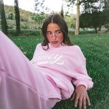 Oversized Terry Varsity Mockneck - Tulip