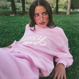 Oversized Terry Varsity Mockneck - Tulip