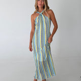 Reagan Midi Halter Dress - Cycladic Loom