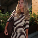 Brook Stripe Knit Dress - Brown Natural
