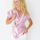 Lauren V-Neck Top - Rose