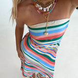 Solei Strapless Midi Dress - Summer Stripes