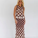 Cochet Flare Peplum Top - Burgundy/Cream