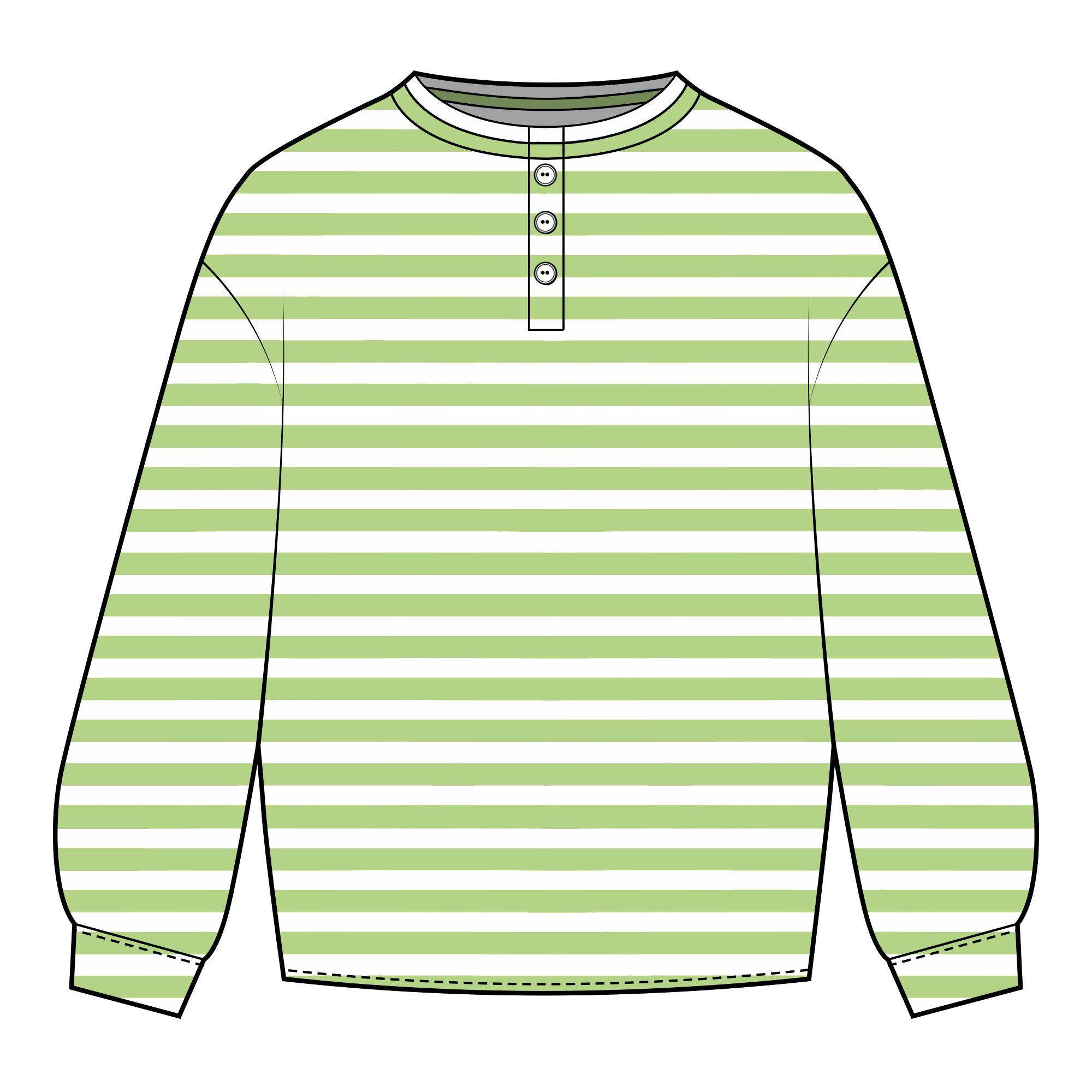 Fancy Striped Buttoned Long Sleeve