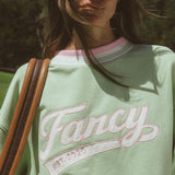 Oversized Terry Varsity Mockneck - Dewy Mint