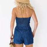 Amanda Strapless Romper - Denim