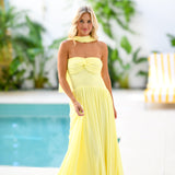 Abbi Strapless Maxi Scarf Dress - Butter Yellow