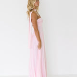 Zoey Strapless Maxi Scarf Dress - Baby Pink