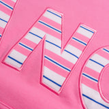 Oversized Fleece PocketCloud Striped Mockneck - Vice Pink