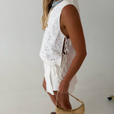 Ember Eyelet Twill Set - White