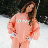 Fancy Oversized Fleece Mockneck - Frosted Peach