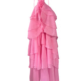Arabella Floral Ruffle Maxi Dress - Pink