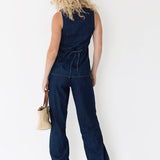 Lyric Sleeveless Denim Top- Demin
